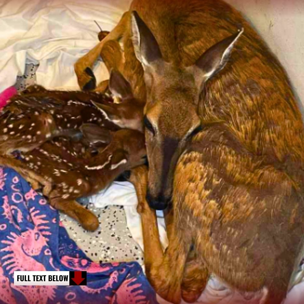 Thank you for being safe! Officers help critically ill mother deer safely give birth to twins.kn