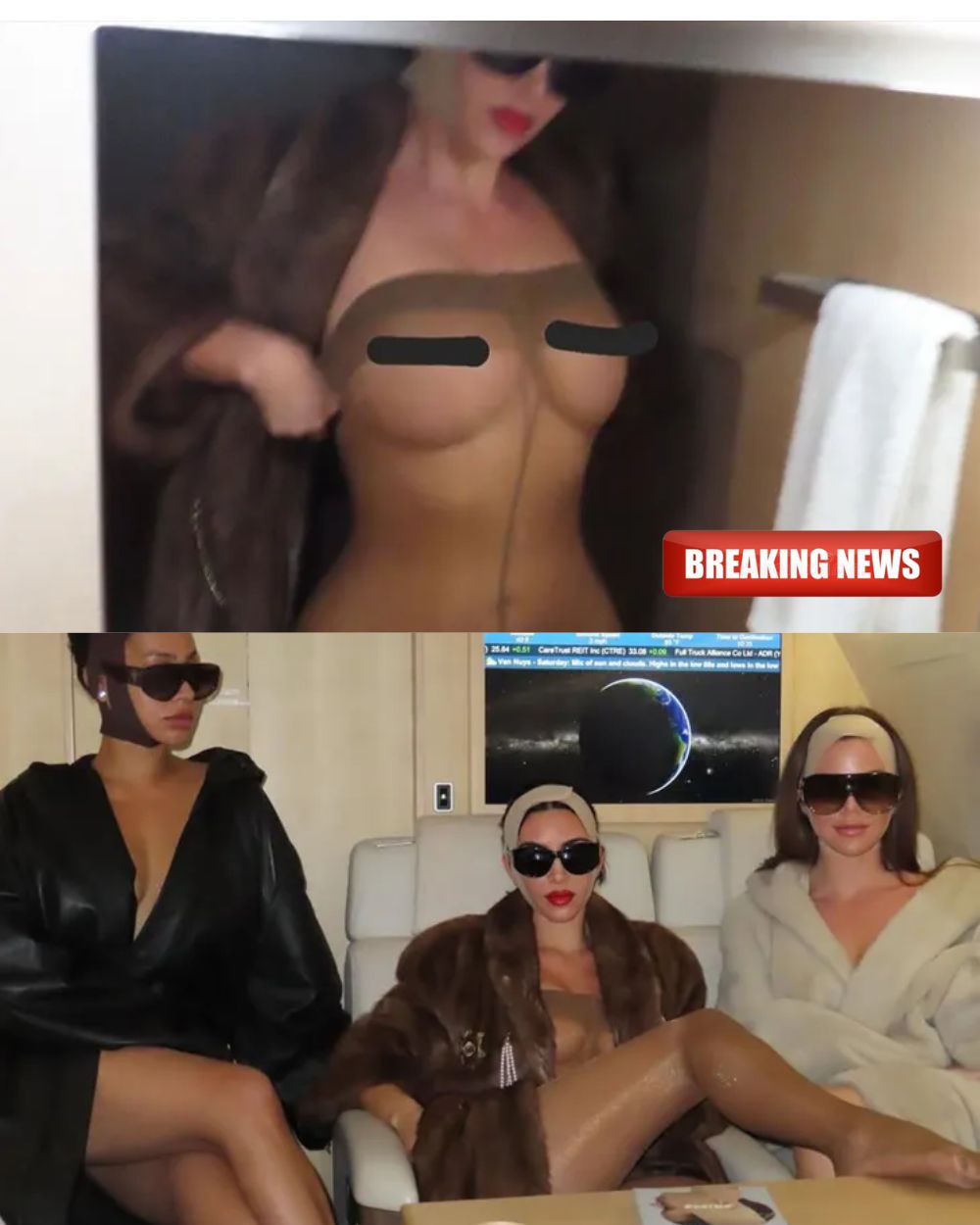 Kardashian’s personal photos leaked…! The internet is in chaos as nude photos of Kim Kardashian on a private plane are leaked, causing global shock