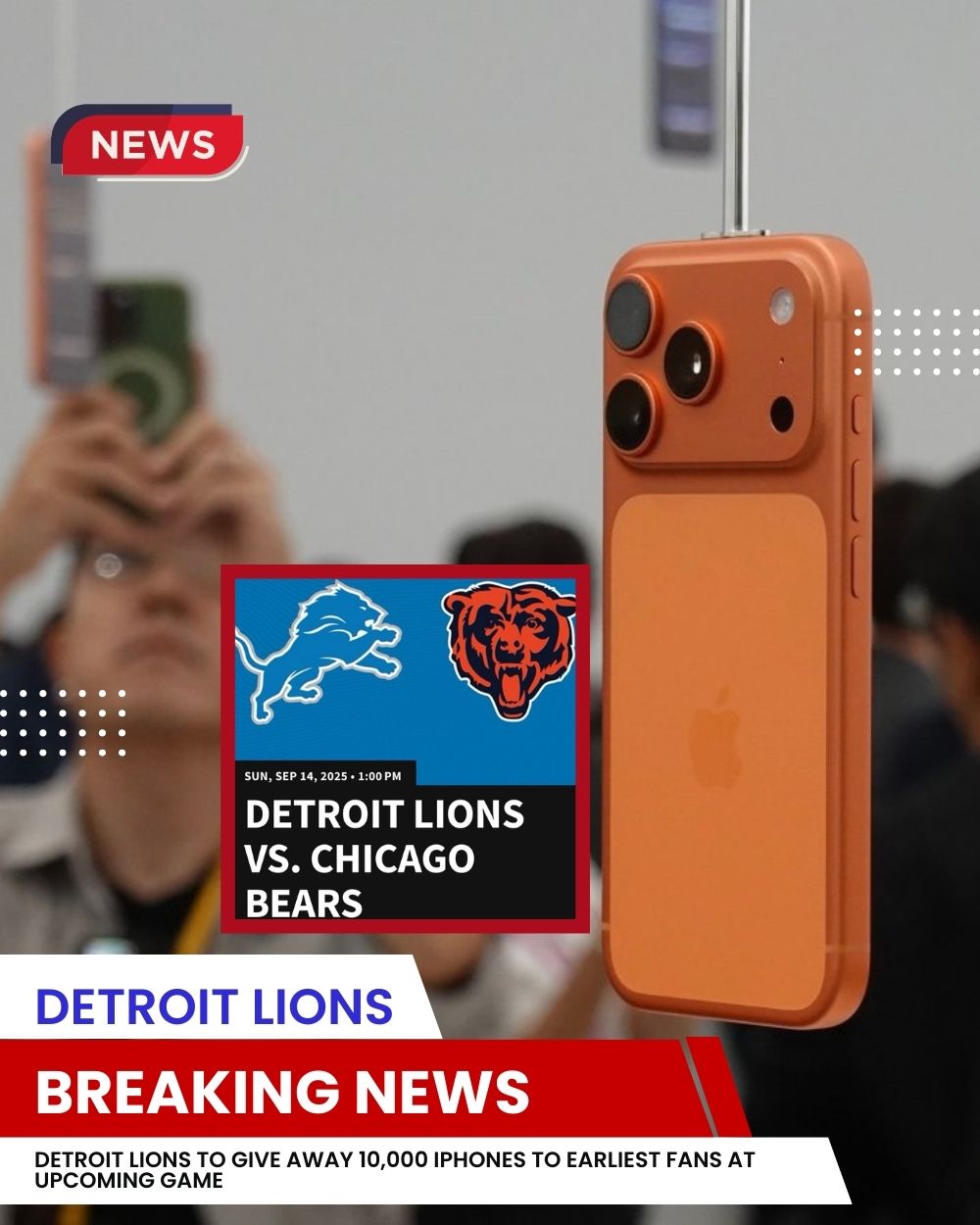 Detroit Lions to Give Away 10,000 iPhones to Earliest Fans at Upcoming Game