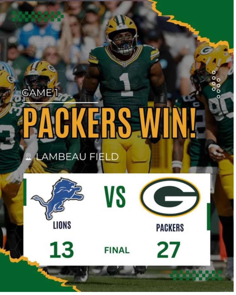 Packers win today, but the Lions’ fight is forever –  roar on, Detroit!